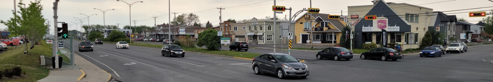 La route 116 au coin Bernard-Pilon, à la limite de Belœil et de McMasterville