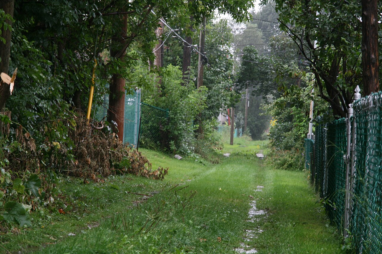 Ruelle verte champêtre entre les 30e et 31e Avenues, dans Rosemont