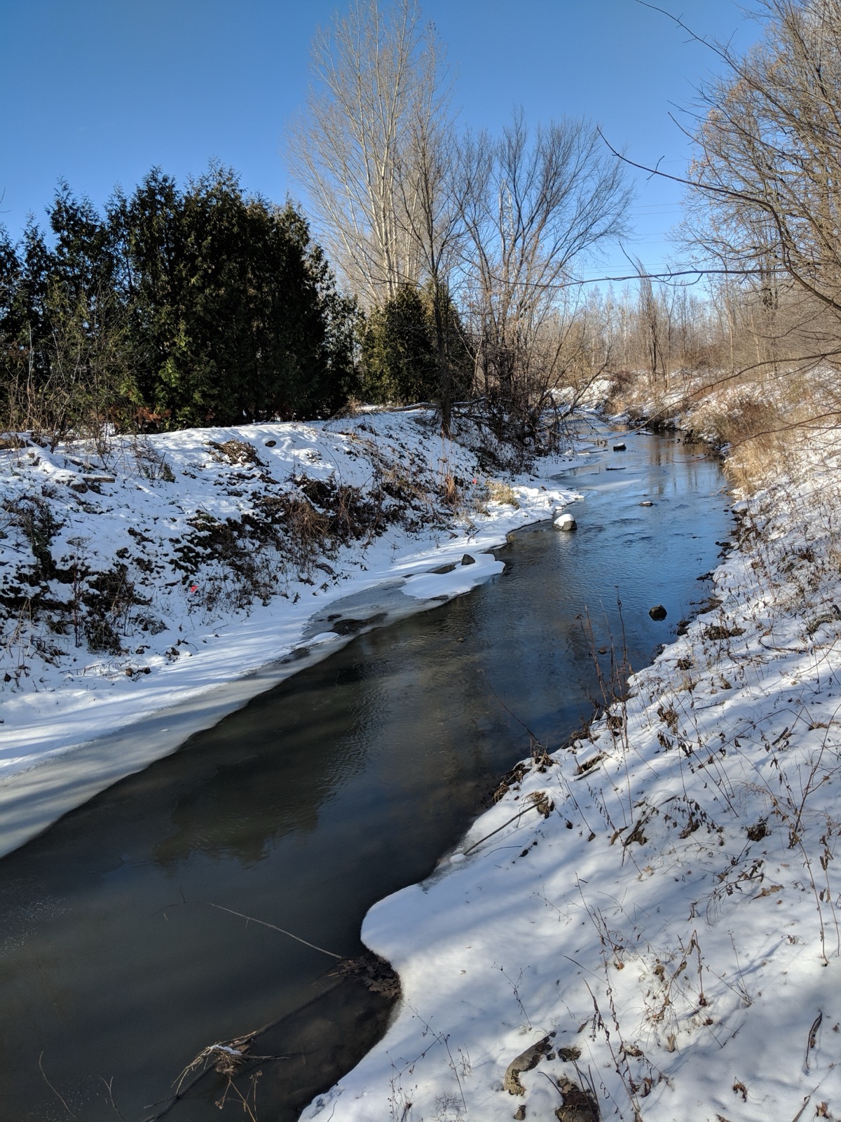 La rivière Saint-Régis qui serpente à Saint-Constant