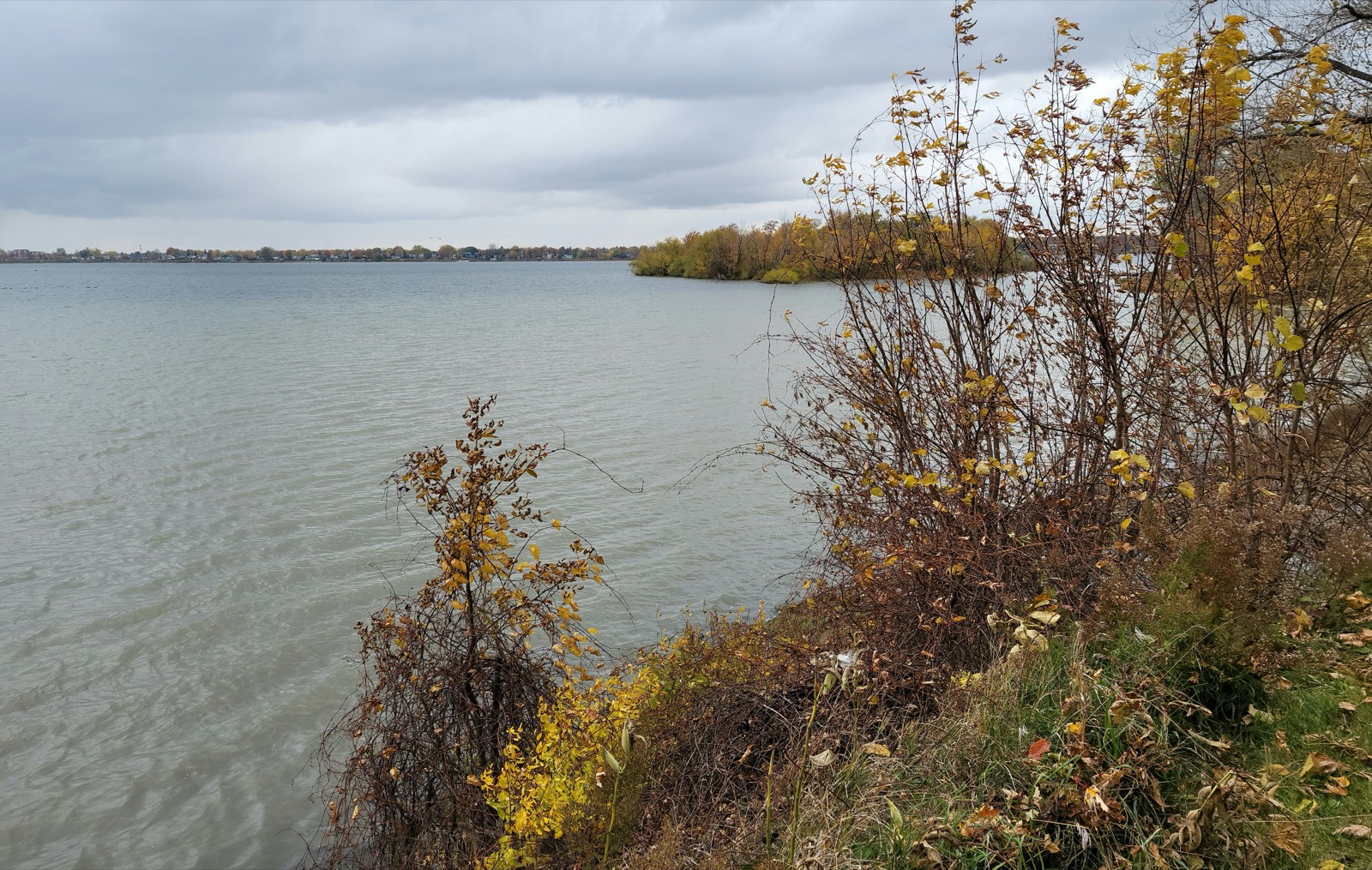 La rive est de la rivière Richelieu aux couleurs d'automne, à Saint-Mathias-sur-Richelieu